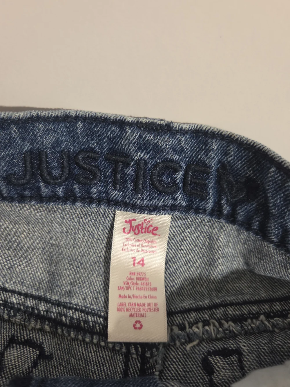 Justice Girls' Sparkle Dark Blue Wide-Leg Jeans